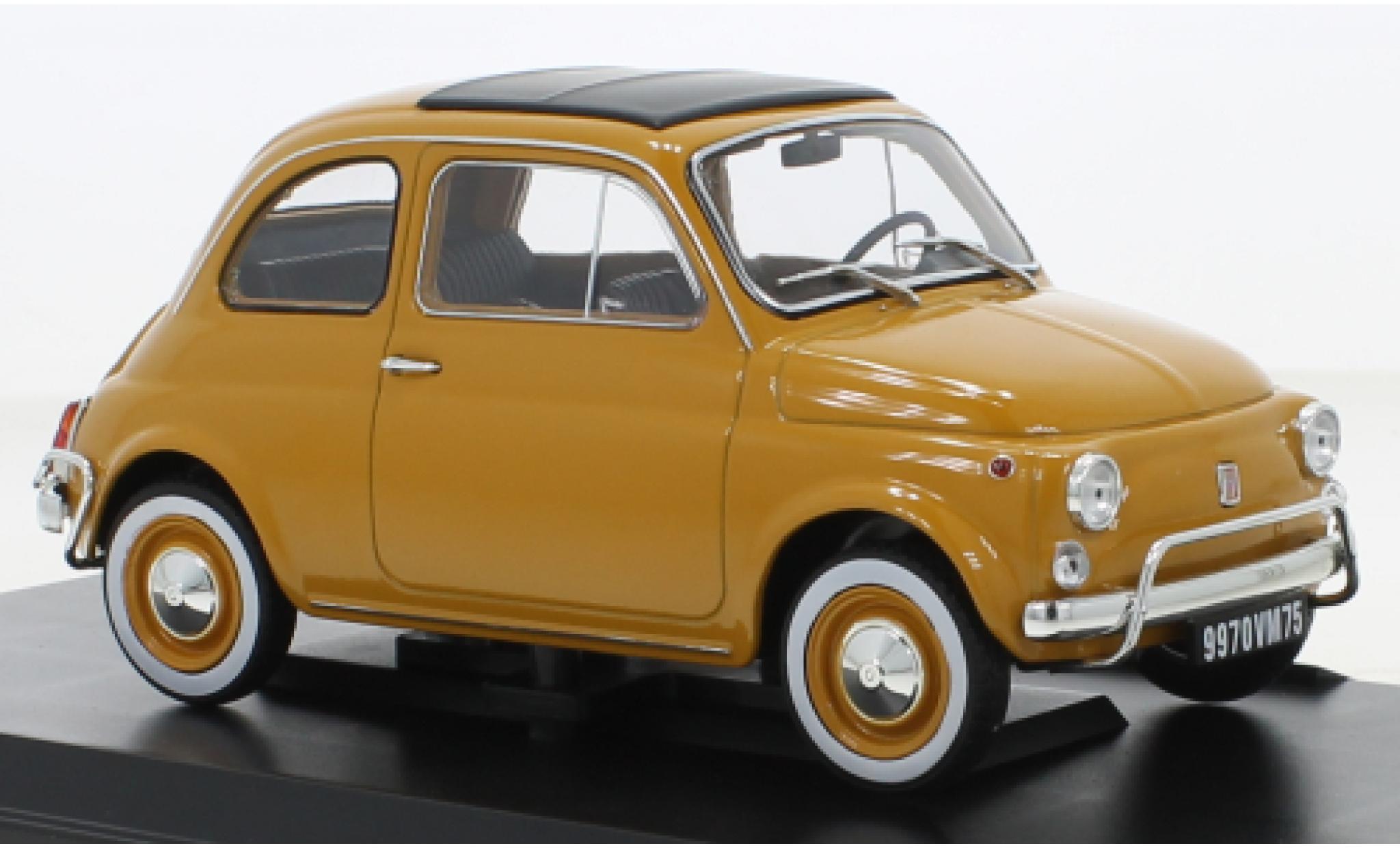 Fiat 500 1/18 Norev L geel 1968 modelauto