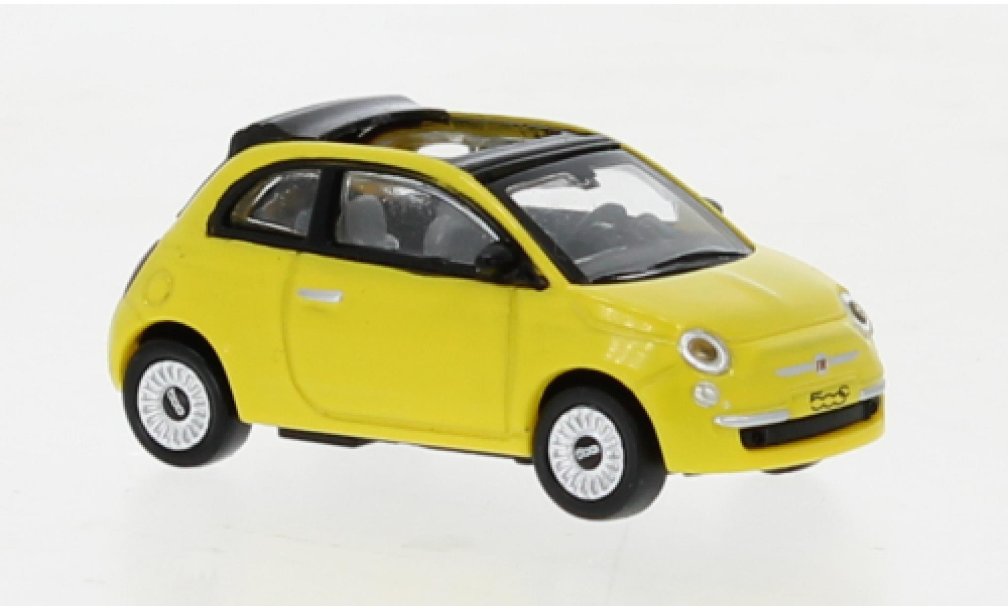 Fiat 500 1/87 Norev C geel 2009 modelauto