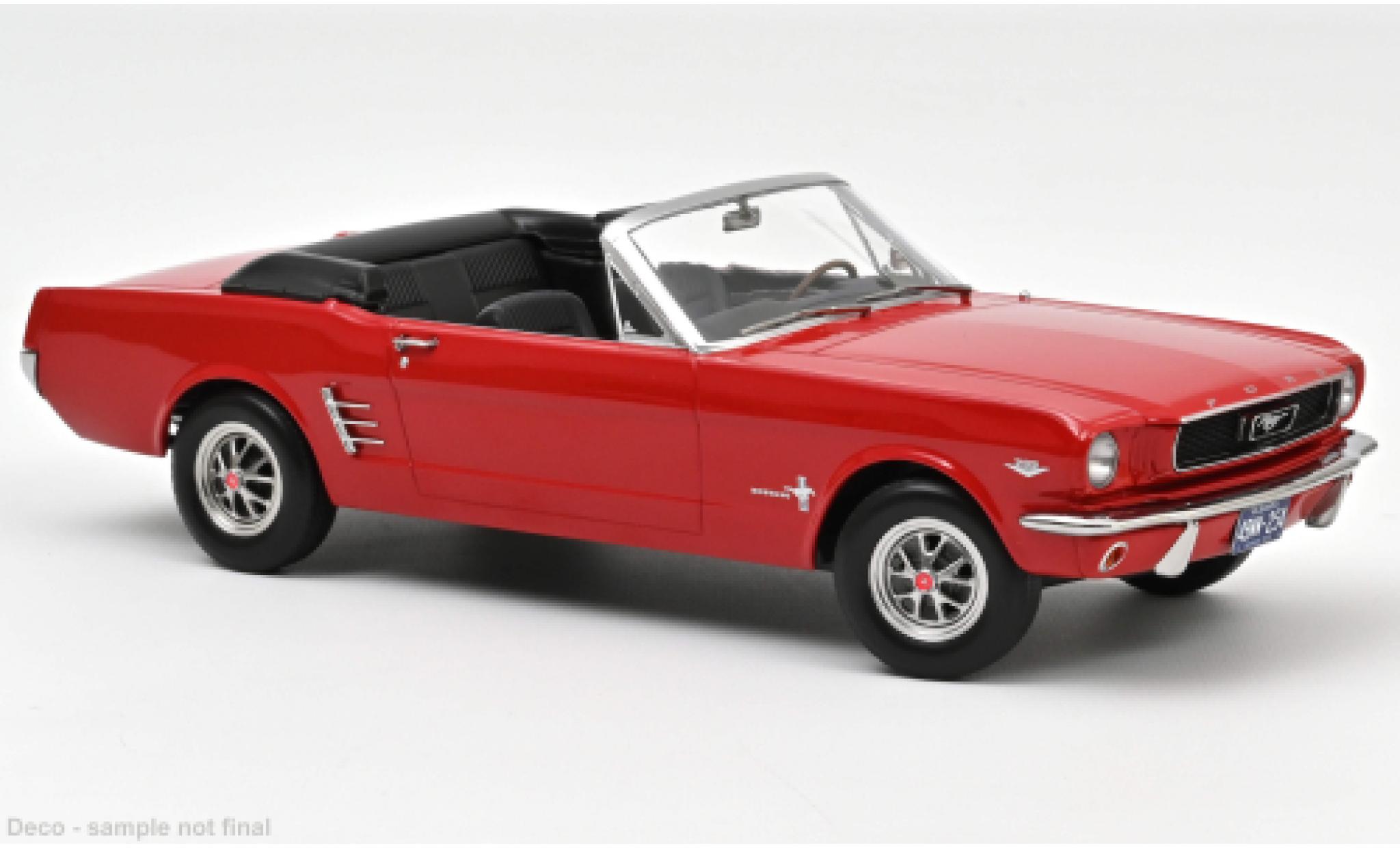Ford Mustang 1/18 Norev Cabriolet rood 1966 modelauto