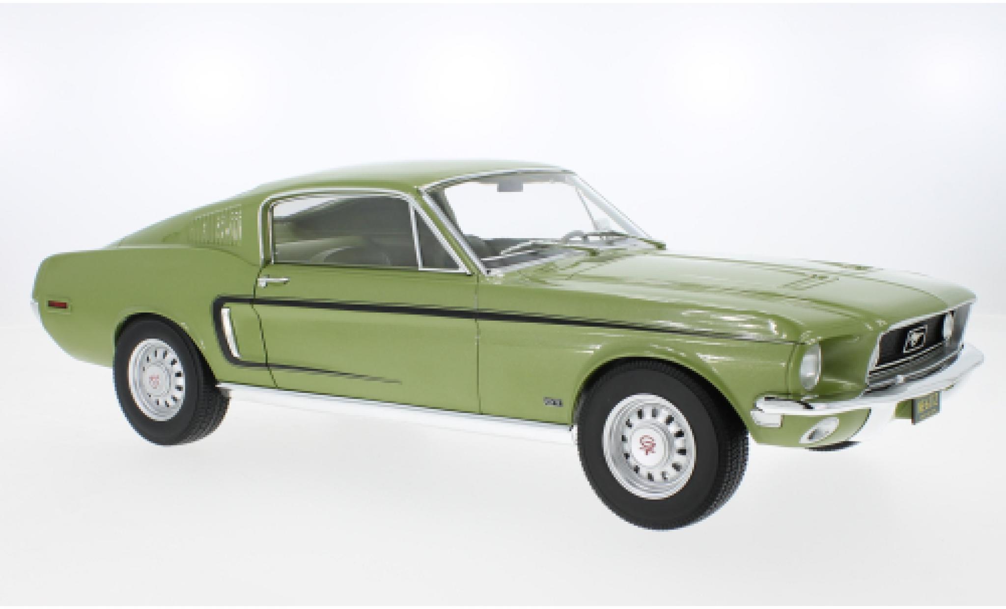 Ford Mustang 1/12 Norev Fastback GT metallic la chaux 1968 modelauto