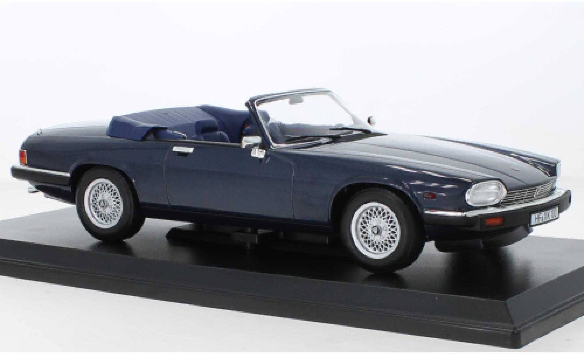 Jaguar XJ 1/18 Norev -S 5.3 H.E. Cabriolet metallic blauw 1988 modelauto