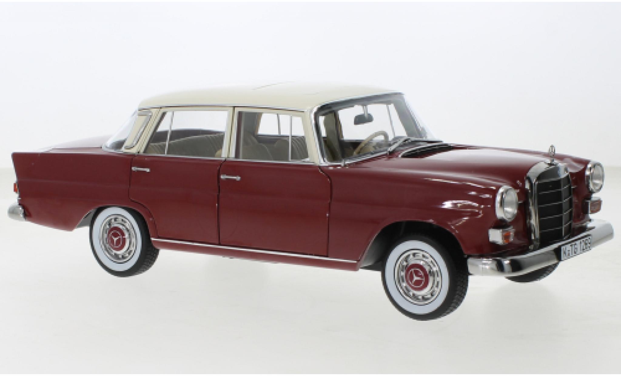 Mercedes CLA 1/18 Norev 200 (W110) rood fonc&eacute;/beige clair 1966 modelauto