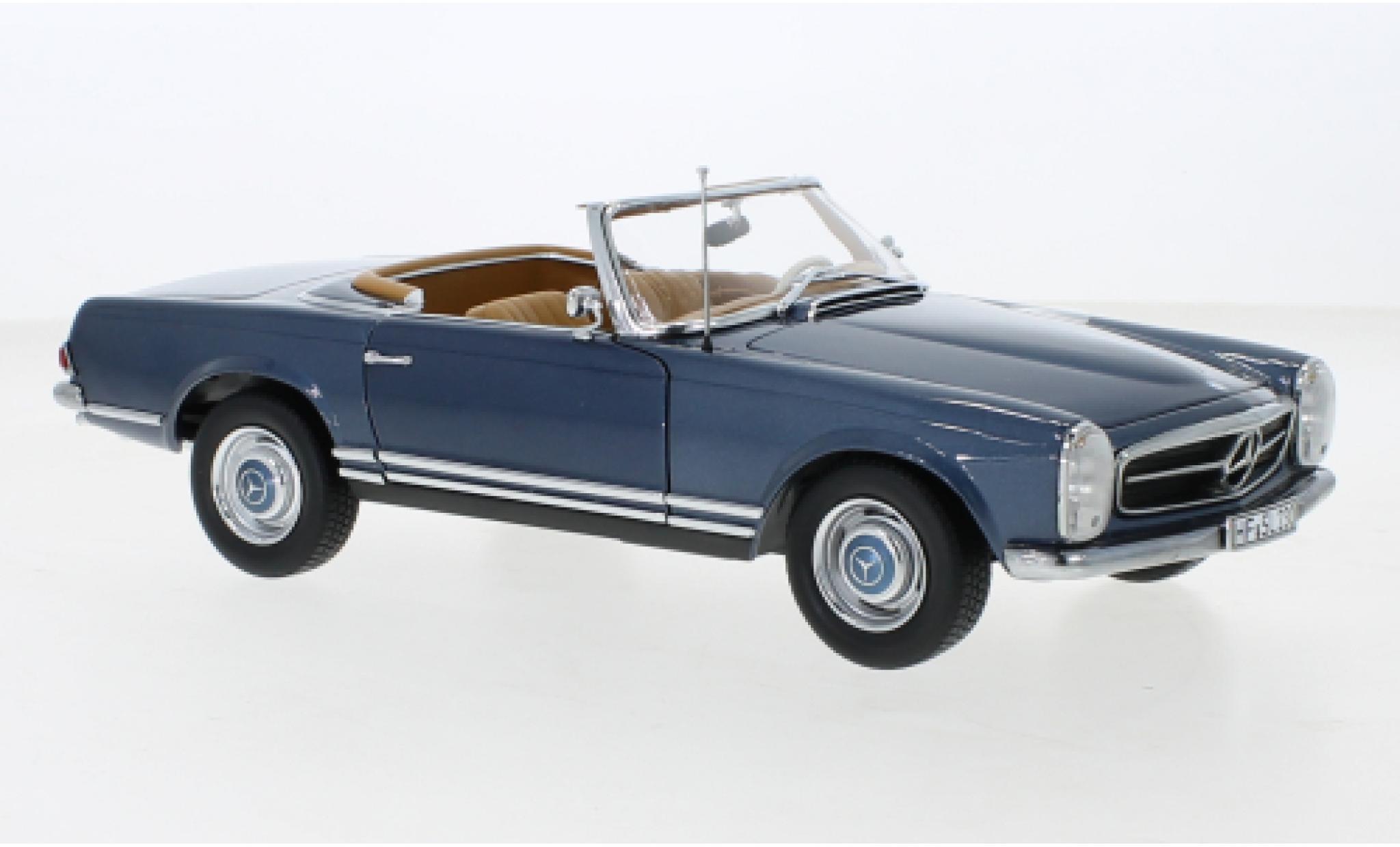 Mercedes 230 1/18 Norev SL (W113) metallic blauw 1963 modelauto