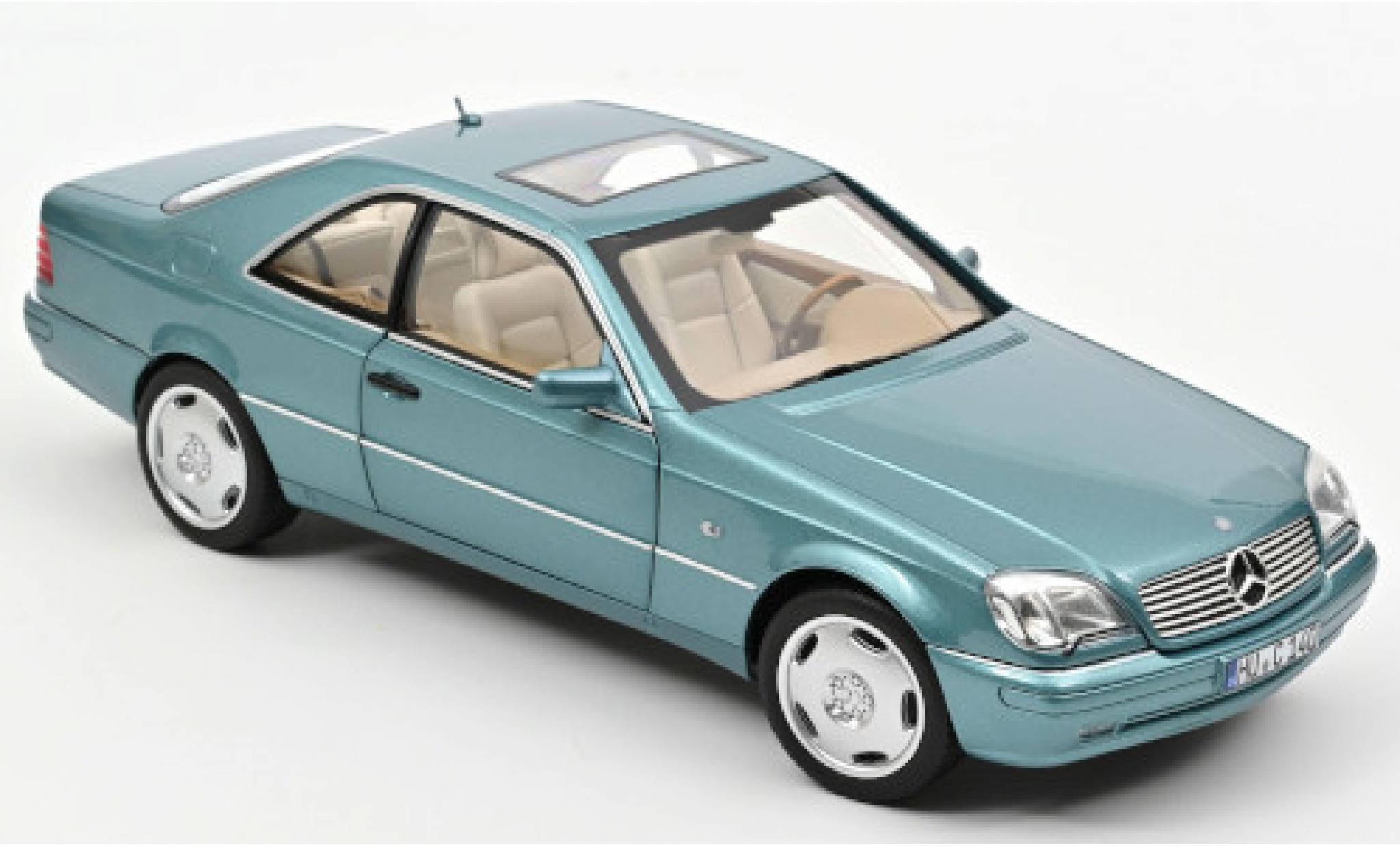 Mercedes CLA 1/18 Norev CL 600 (C140) metallic blauw clair 1997 modelauto