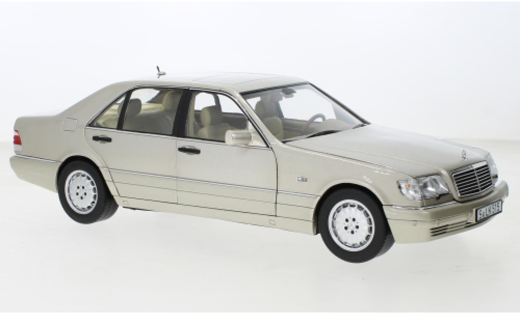 Mercedes Classe S 1/18 Norev S 600 (W140) metallic beige clair 1997 modelauto