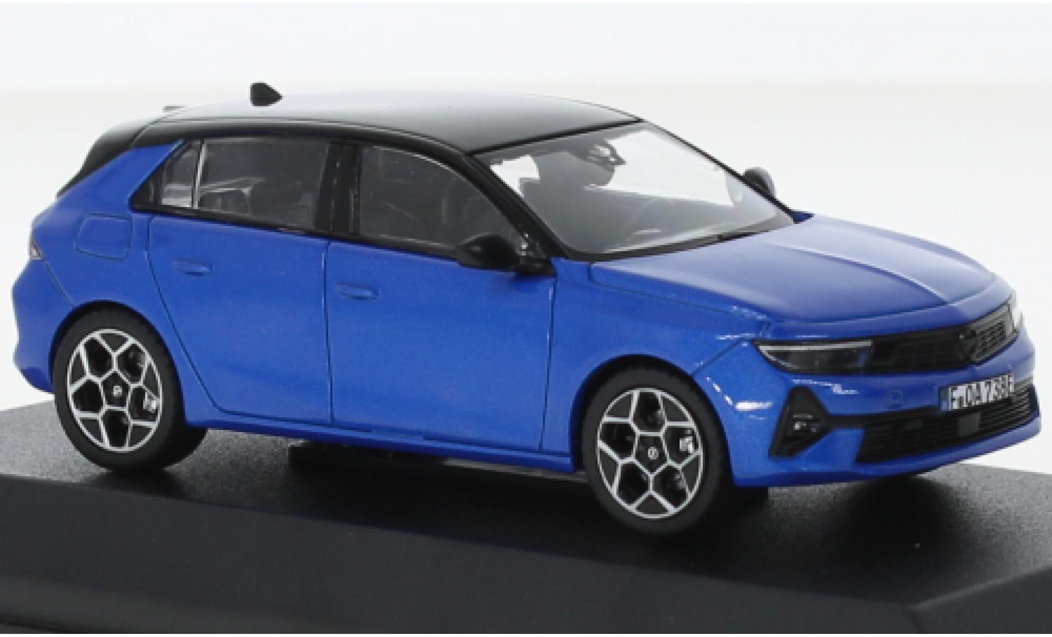 Opel Astra 1/43 Norev metallic blauw/zwart 2022 modelauto