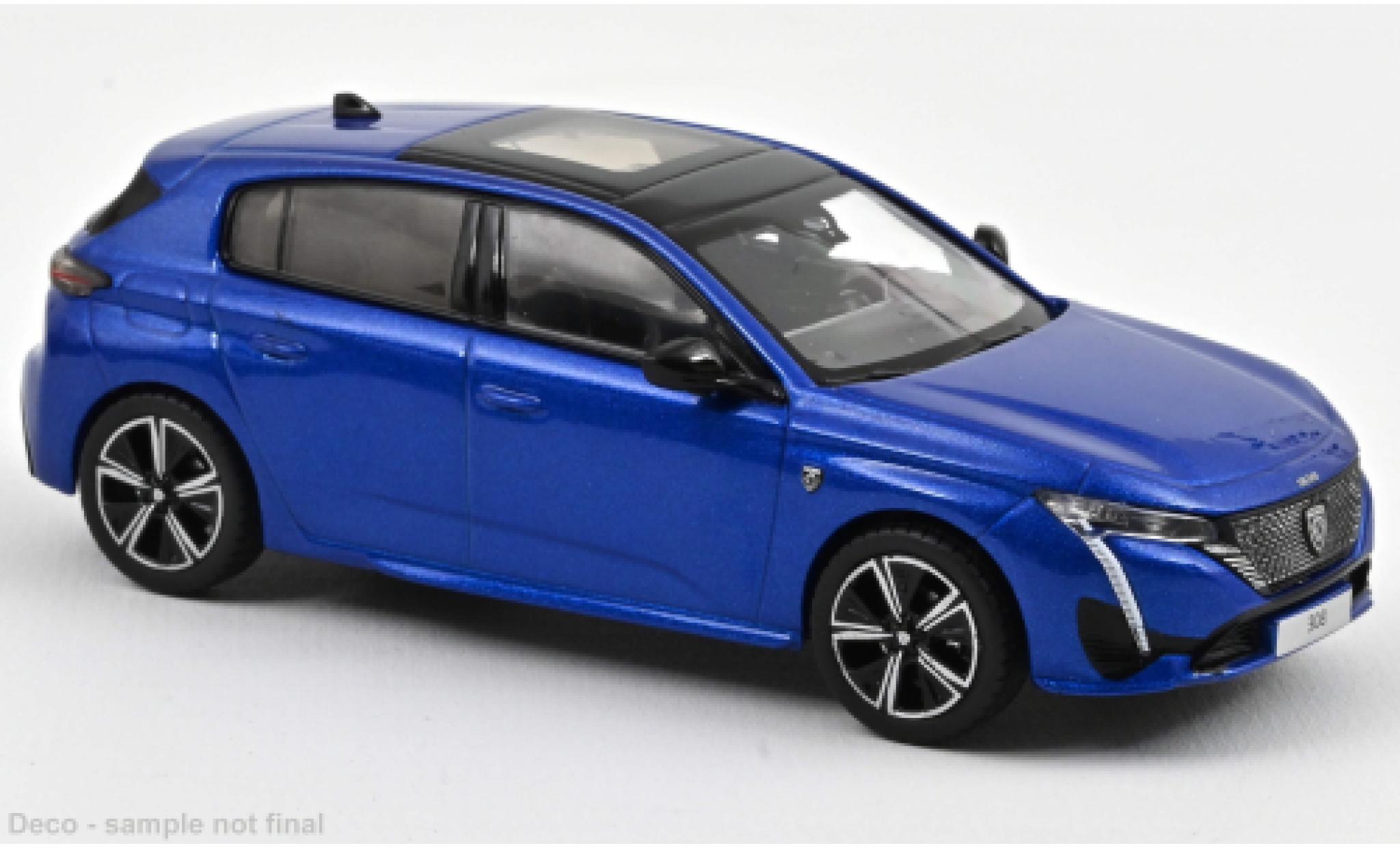 Peugeot 308 1/43 Norev GT metallic blauw 2021 modelauto