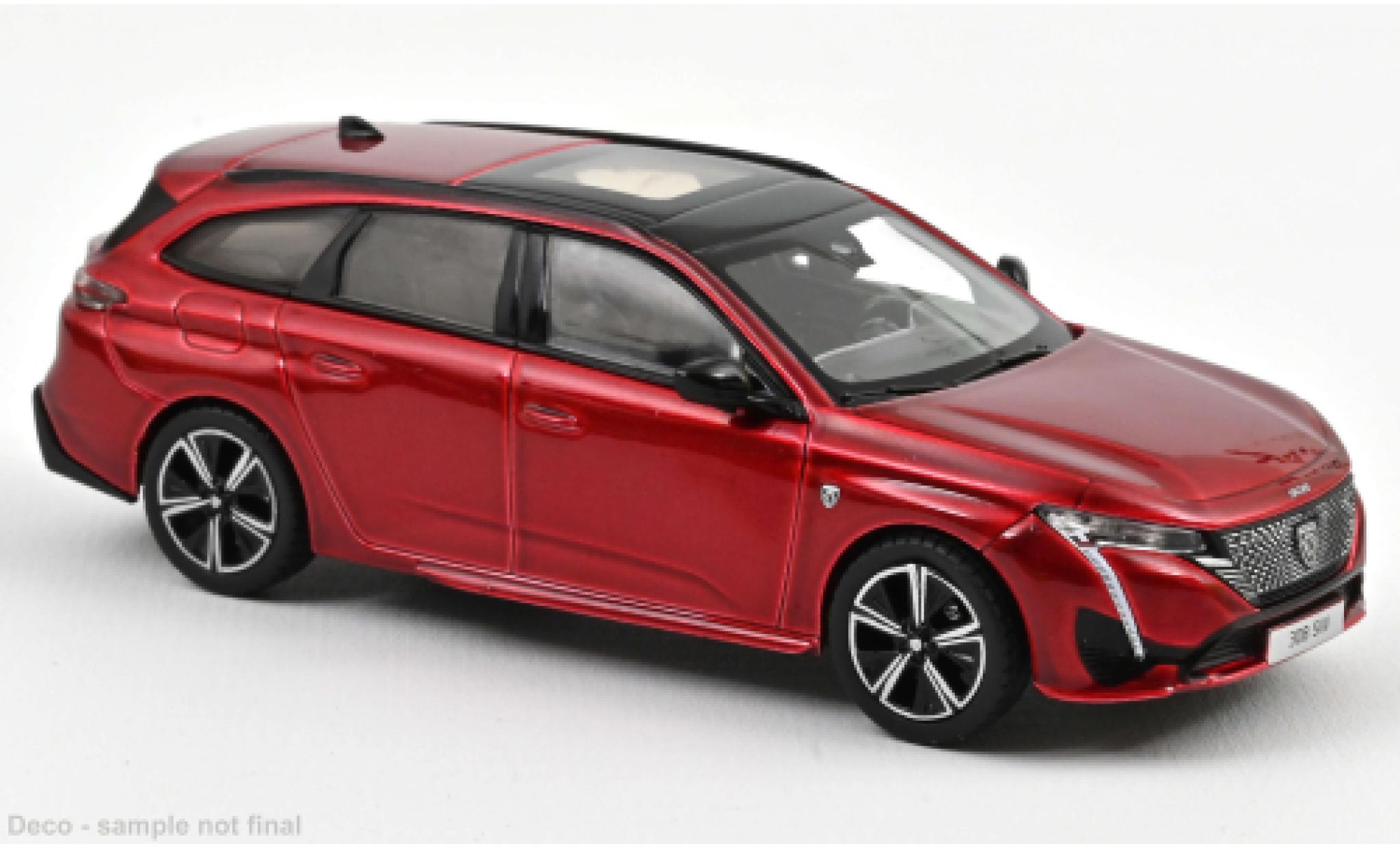 Peugeot 308 1/43 Norev SW GT rood fonc&eacute; 2021 modelauto
