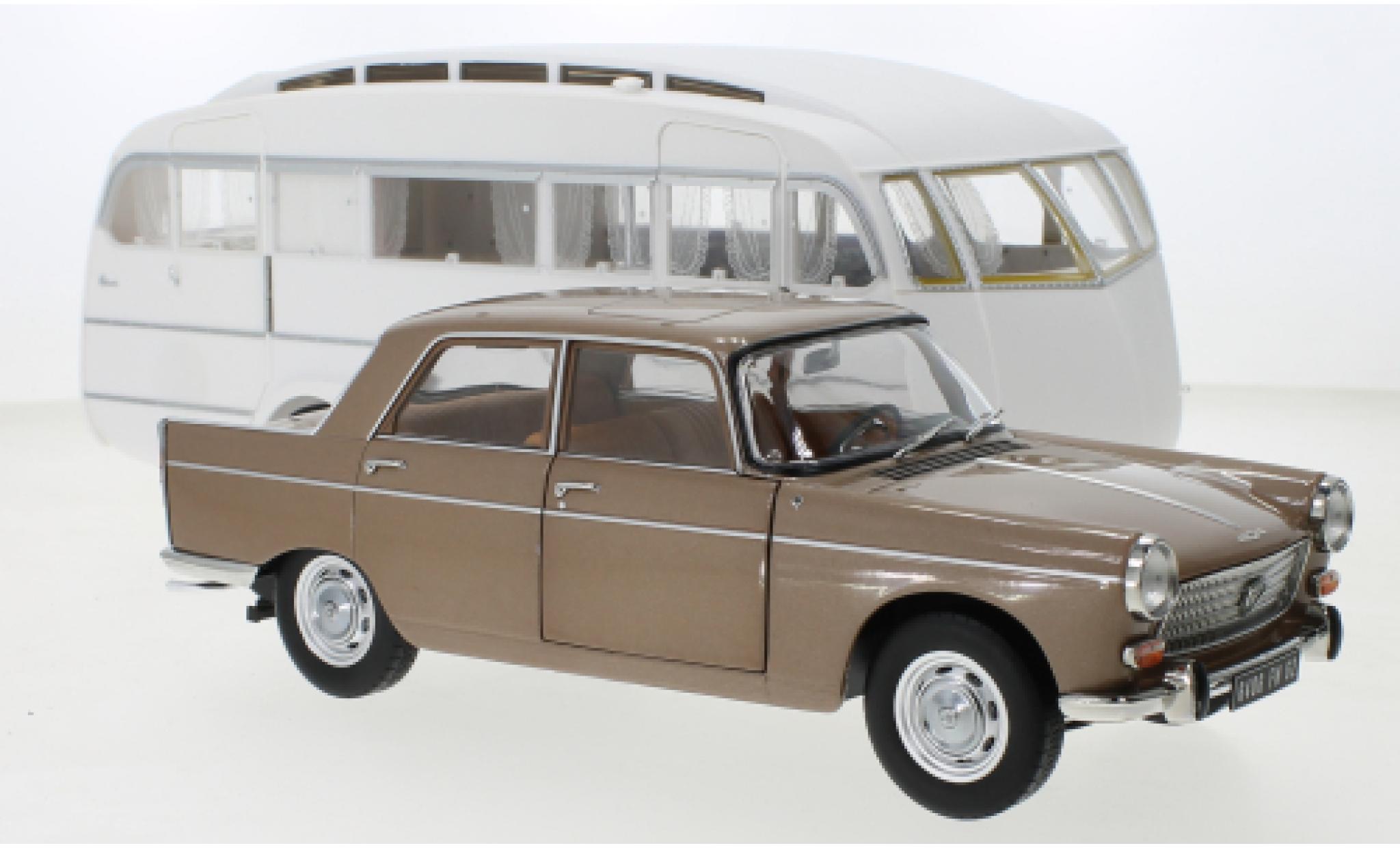 Peugeot 404 1/18 Norev metallic bruin 1965 modelauto