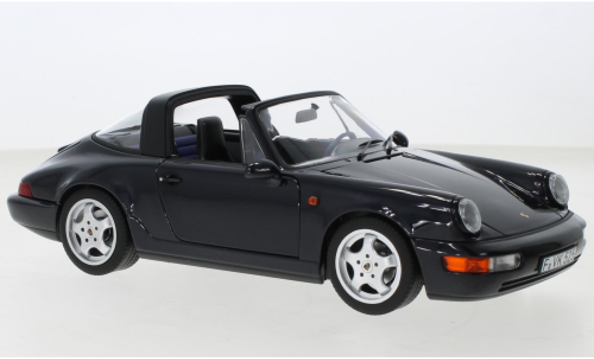 Porsche 964 1/18 Norev 911  Carrera 4 Targa metallic blauw 1991 modelauto