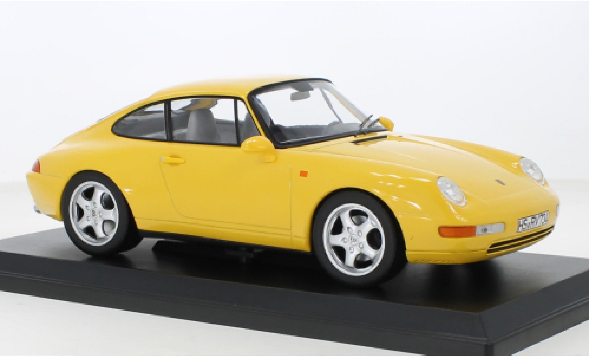 Porsche 993 1/18 Norev 911  Carrera geel 1994 modelauto