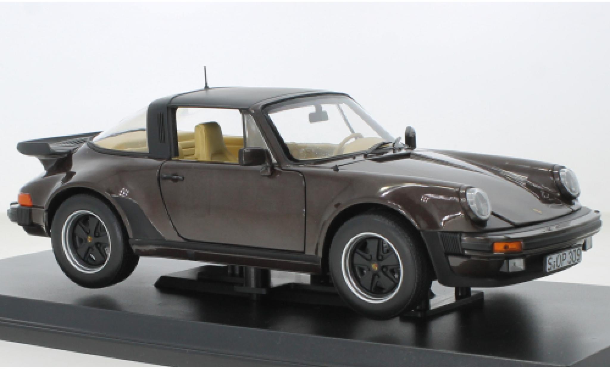 Porsche 930 Turbo 1/18 Norev 911 Targa metallic bruin 1987 modelauto