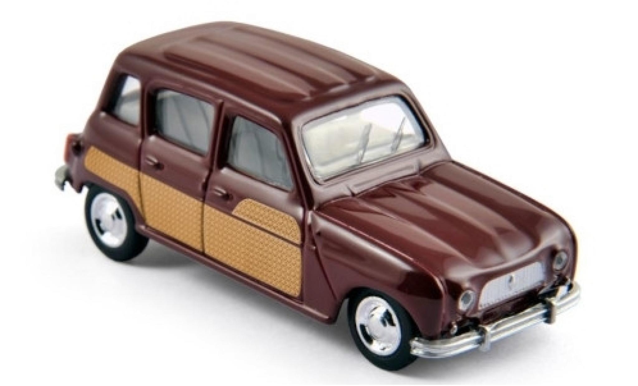 Renault 4 1/64 Norev Parisienne rood fonc&eacute;/D&eacute;corer 1967 modelauto
