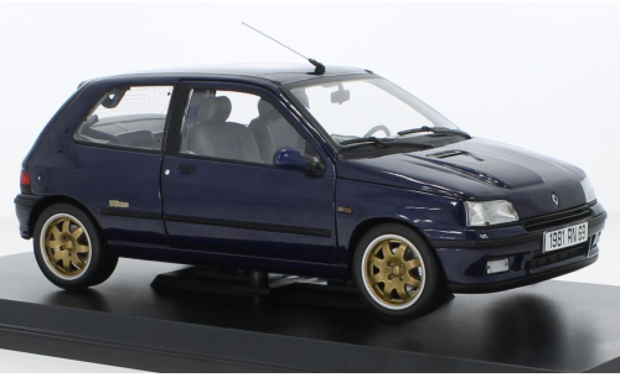 Renault Clio 1/18 Norev I Williams metallic blauw fonc&eacute; 1993 modelauto