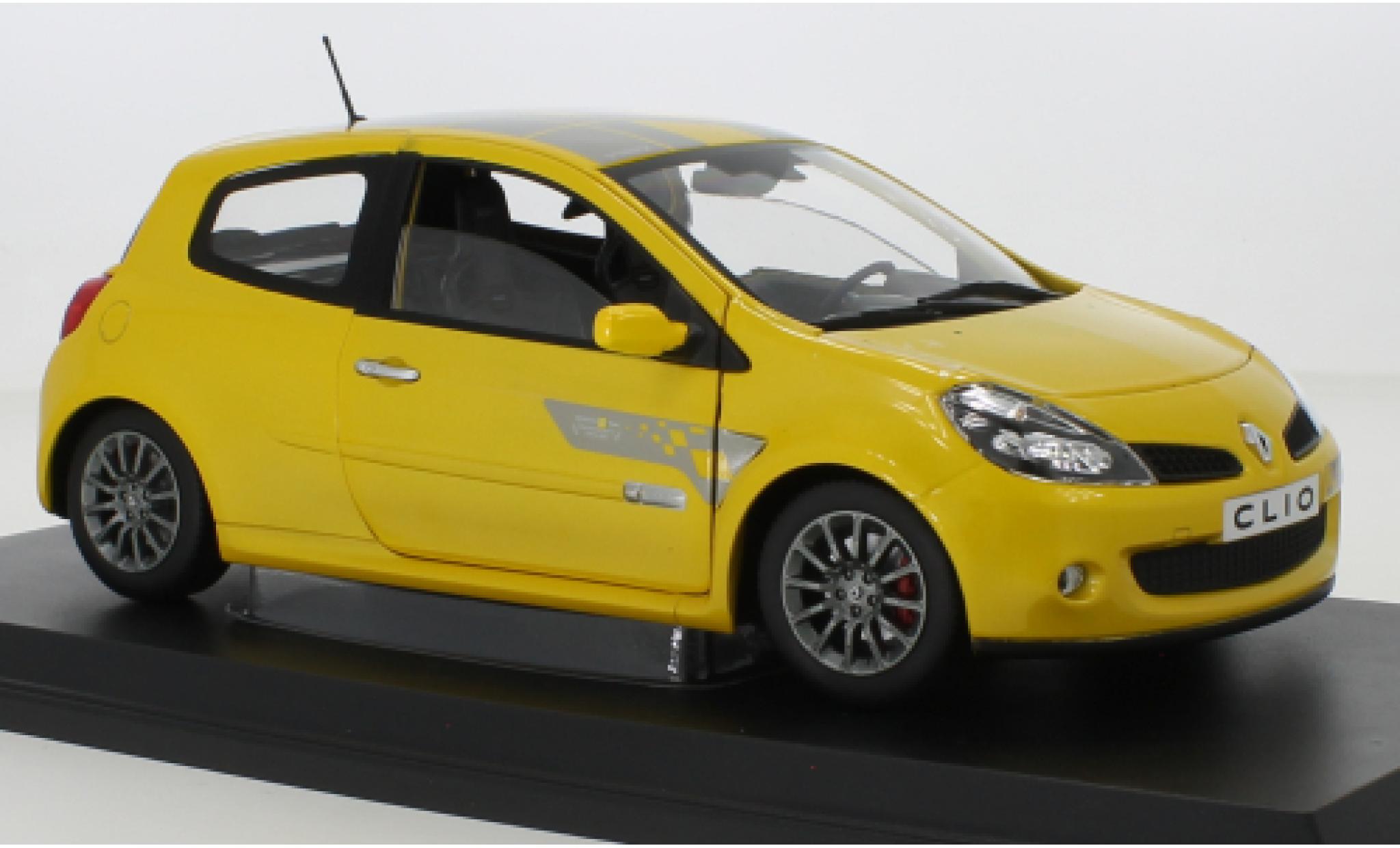 Renault Clio 1/18 Norev RS F1-Team metallic geel/D&eacute;corer 2007 modelauto