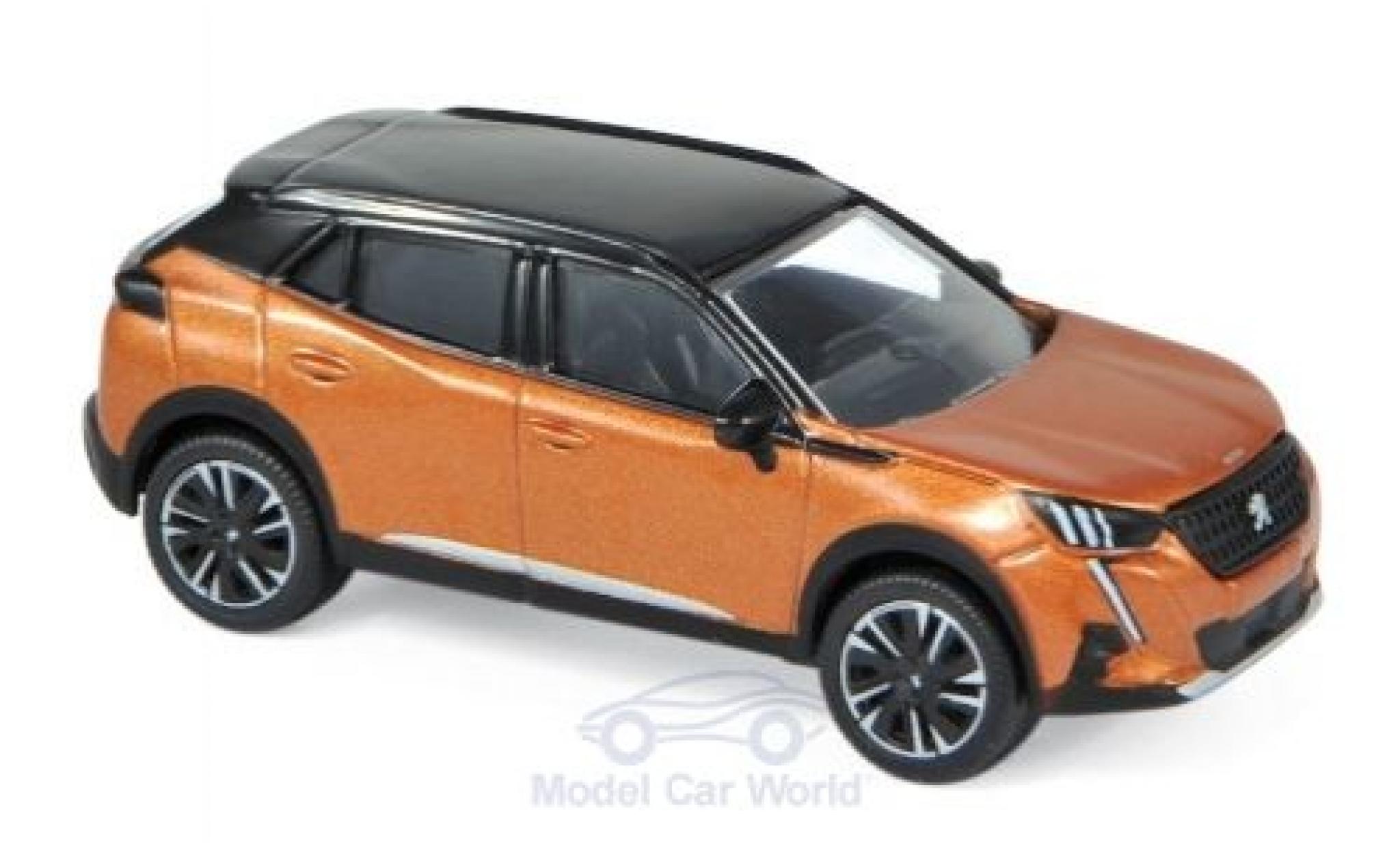 Peugeot 2008 1/64 Norev metallic oranje/zwart 2020 modelauto