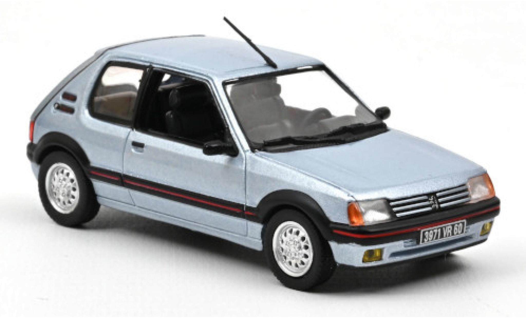 Peugeot 205 1/43 Norev GTI 1.6 metallic blauw 1988 modelauto
