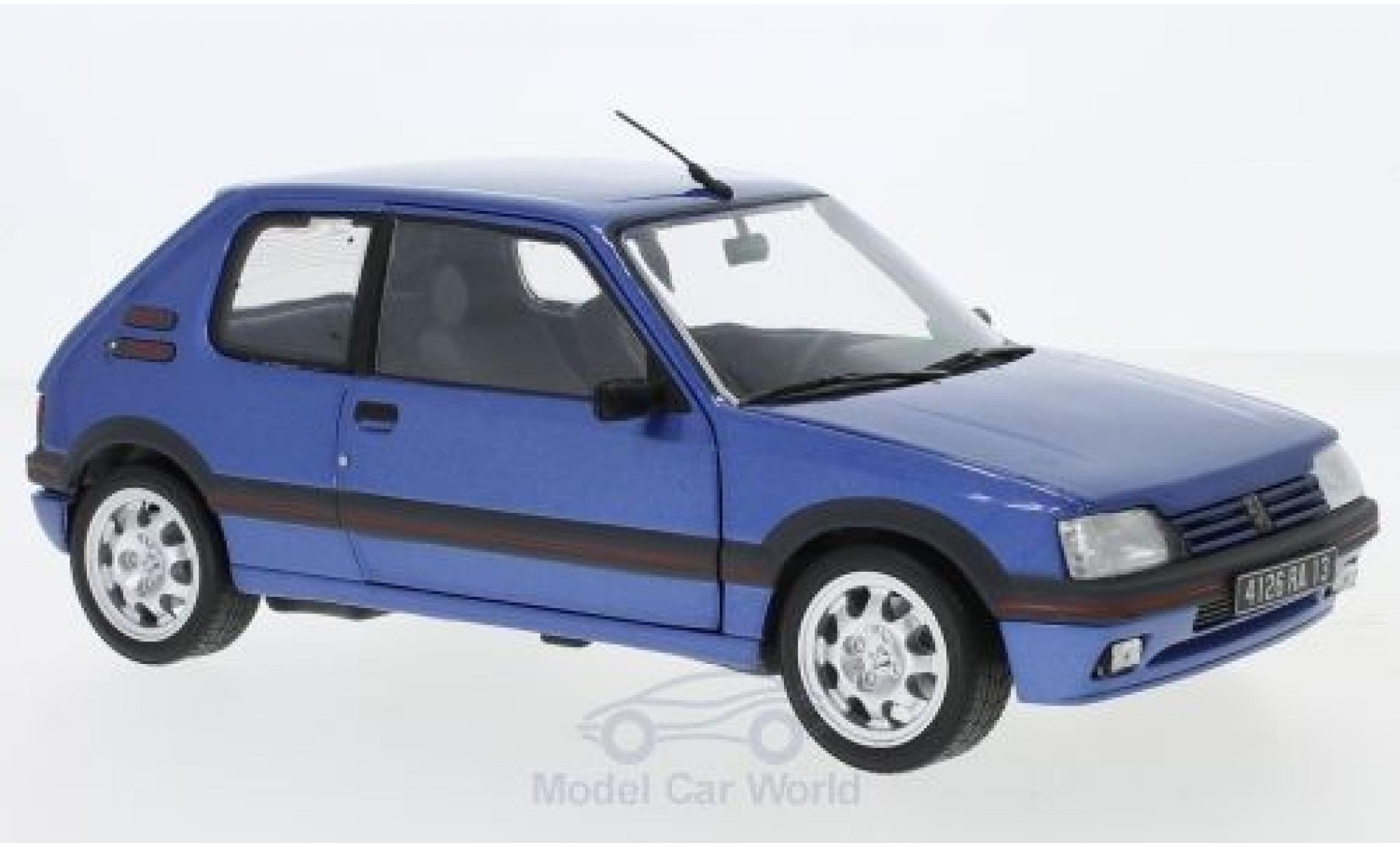 Peugeot 205 GTI 1/18 Norev GTi 1.9 metallic blauw 1992 modelauto