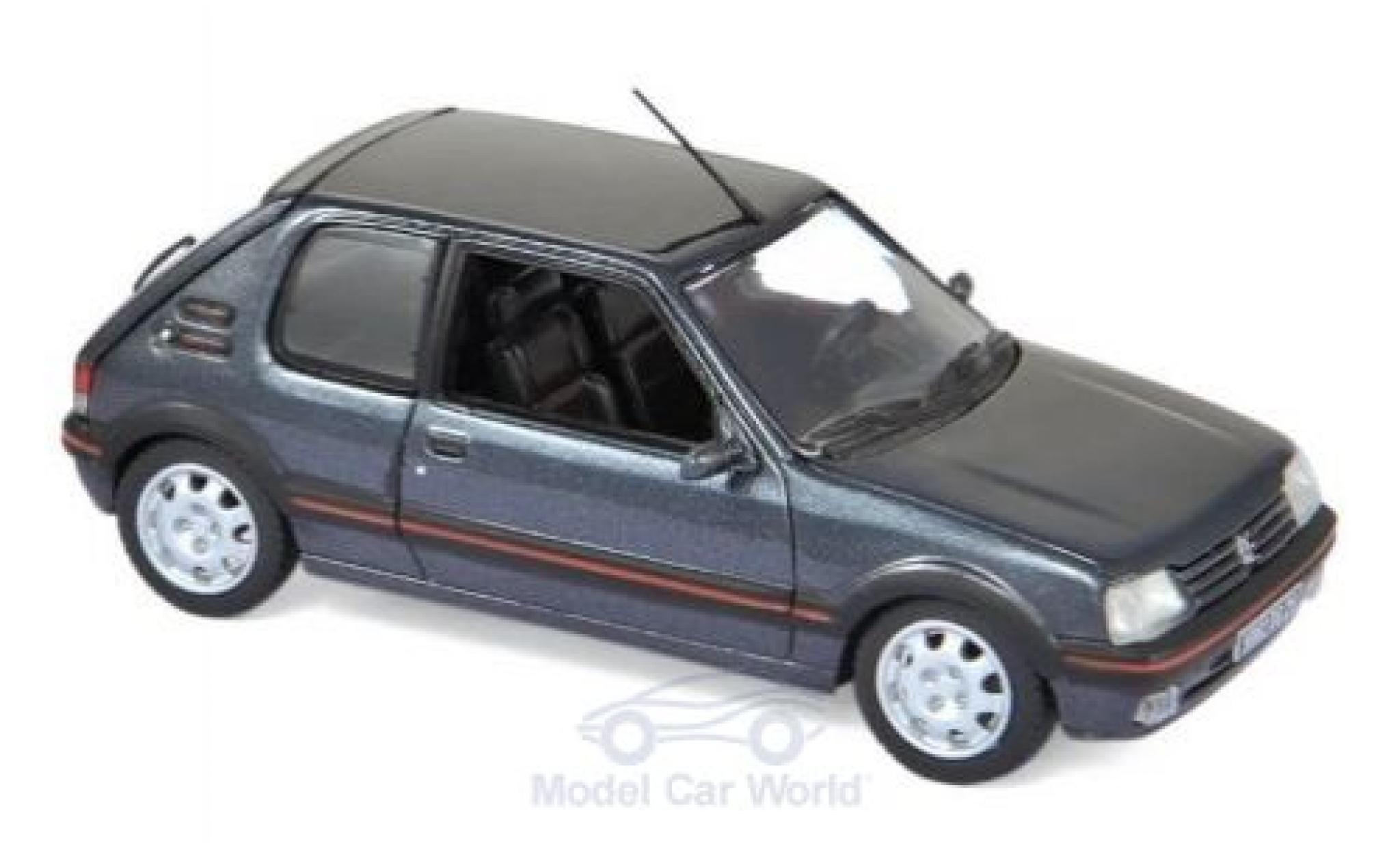 Peugeot 205 1/43 Norev GTi 1.9 metallic grijs 1992 modelauto