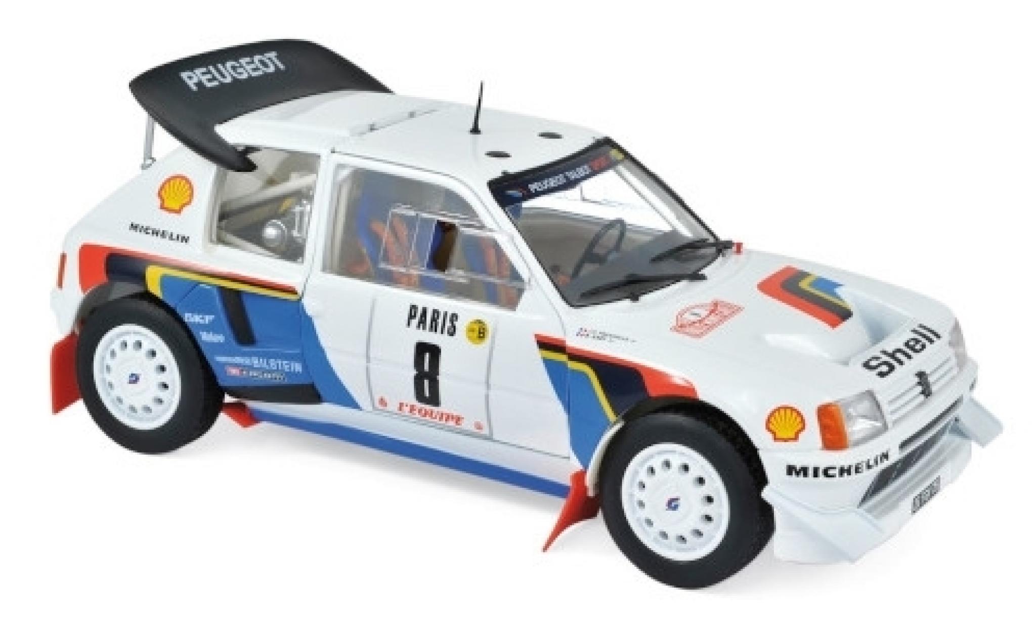 Peugeot 205 1/18 Norev T16 Evo No.8 Rallye WM Rallye Monte Carlo 1986 B.Saby/J-F.Fauchille modelauto