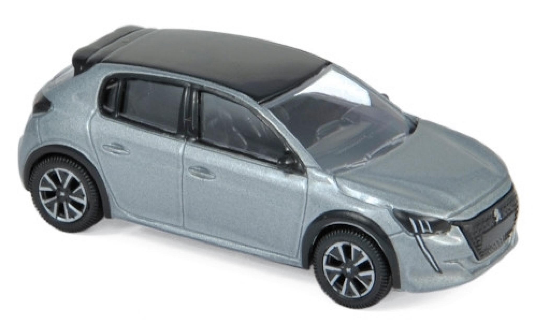 Peugeot 208 1/64 Norev metallic grijs/zwart 2019 modelauto