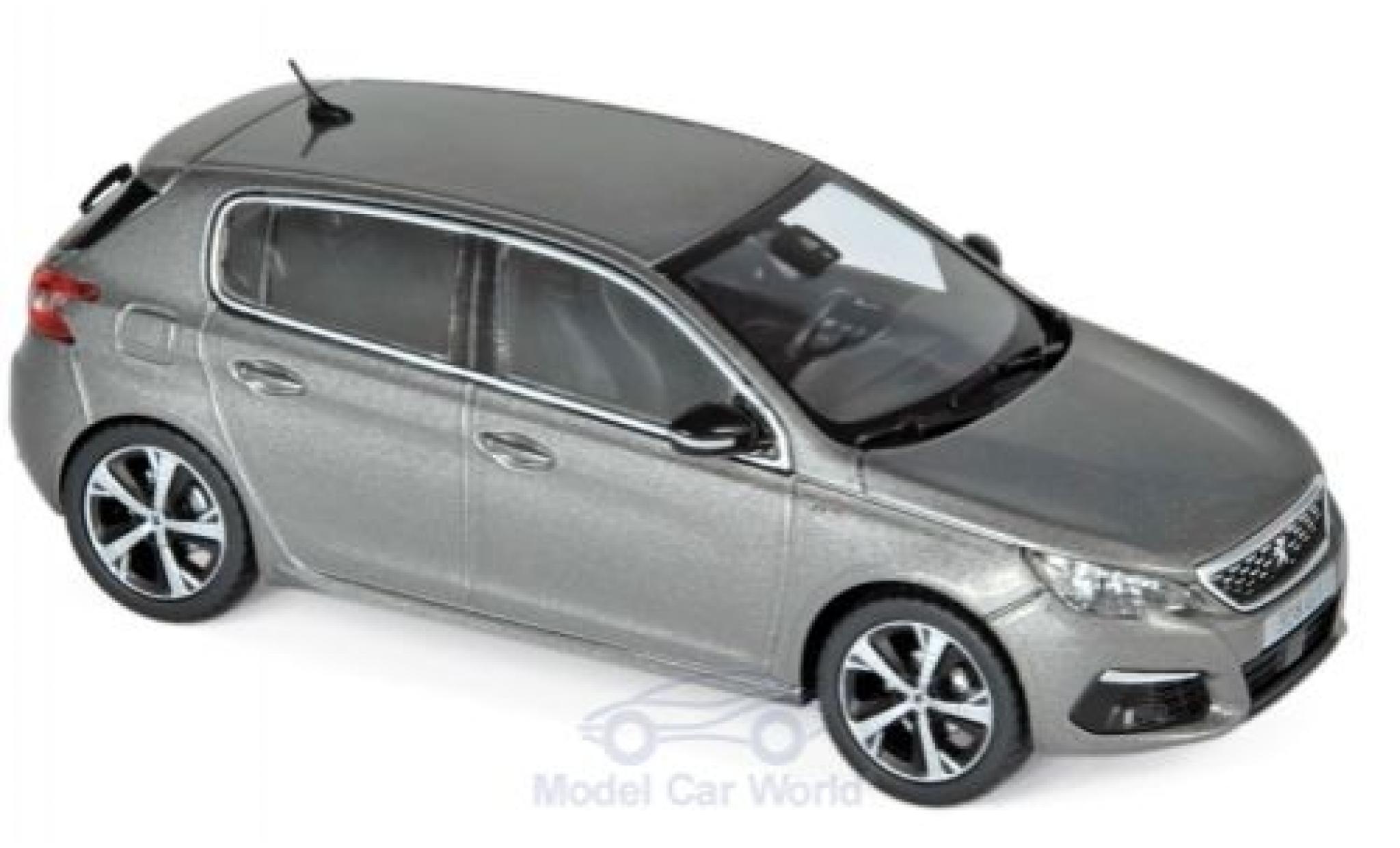 Peugeot 308 1/43 Norev GT metallic grijs 2017 modelauto