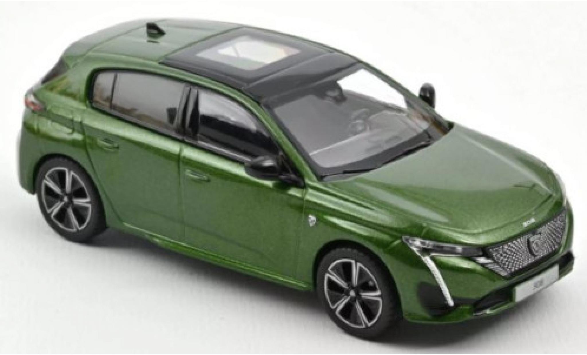 Peugeot 308 1/43 Norev GT metallic groen 2021 modelauto