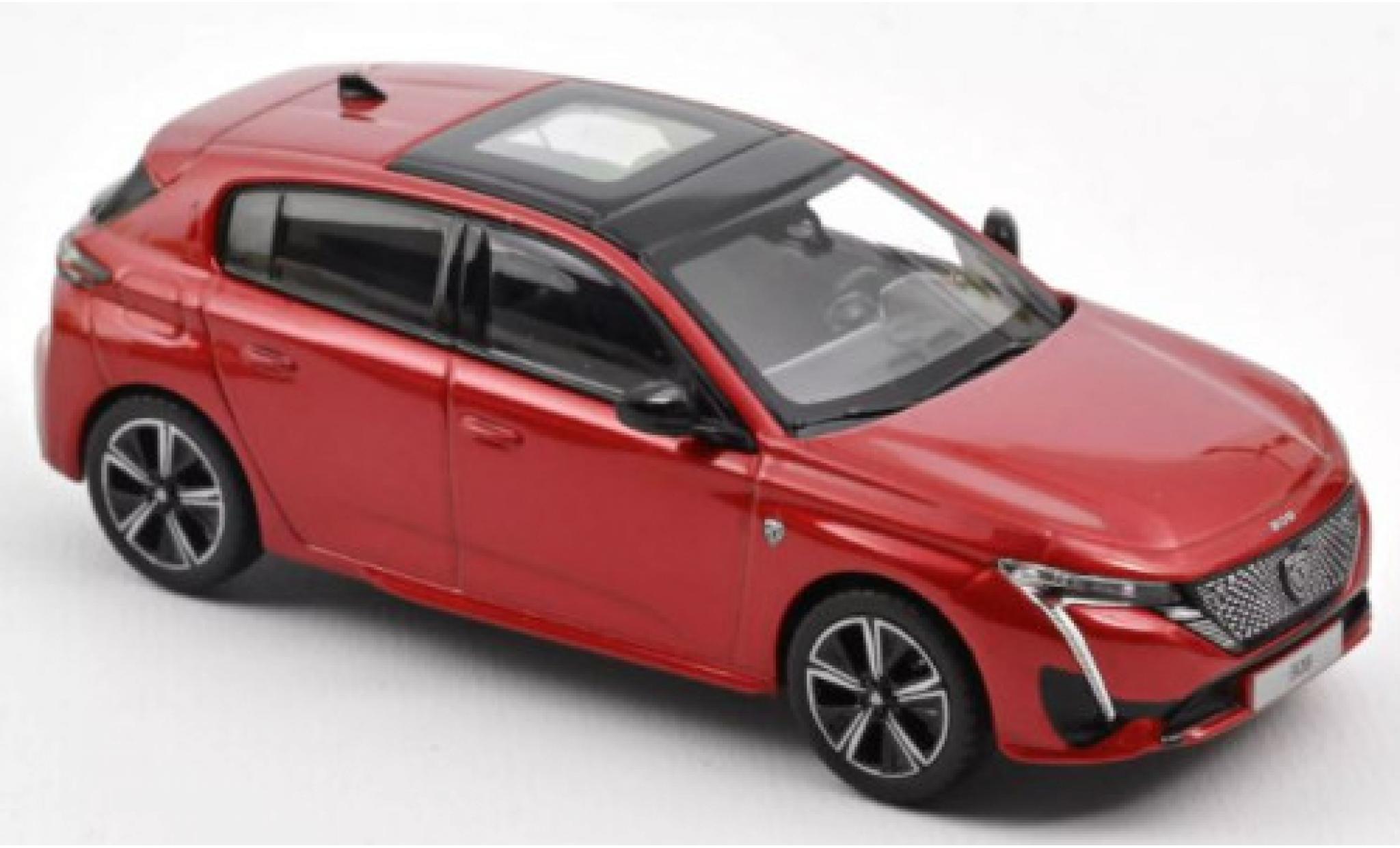 Peugeot 308 1/43 Norev GT metallic rood 2021 modelauto