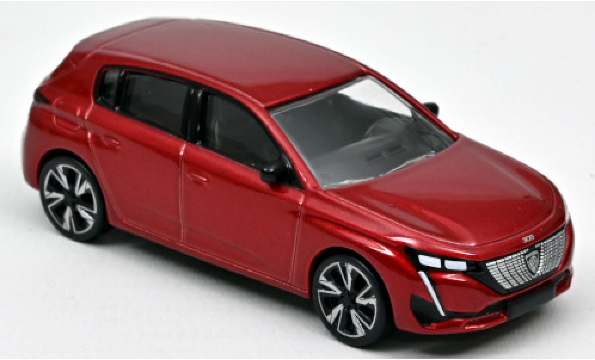 Peugeot 308 1/64 Norev metallic rood 2021 modelauto