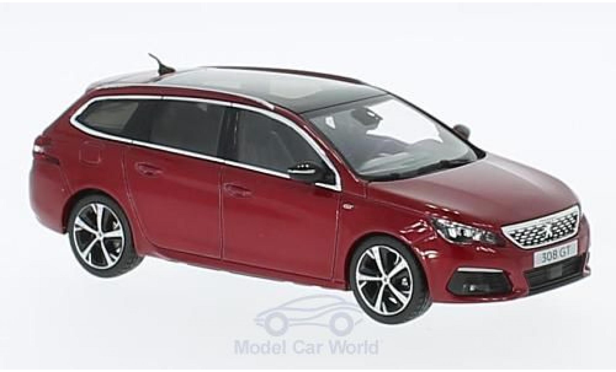 Peugeot 308 GT 1/43 Norev SW GT metallic rood 2017 modelauto