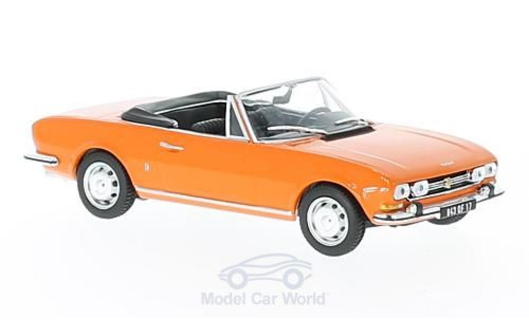 Peugeot 504 Cabriolet 1/43 Norev Cabriolet oranje 1970 SoftTop liegt bei modelauto