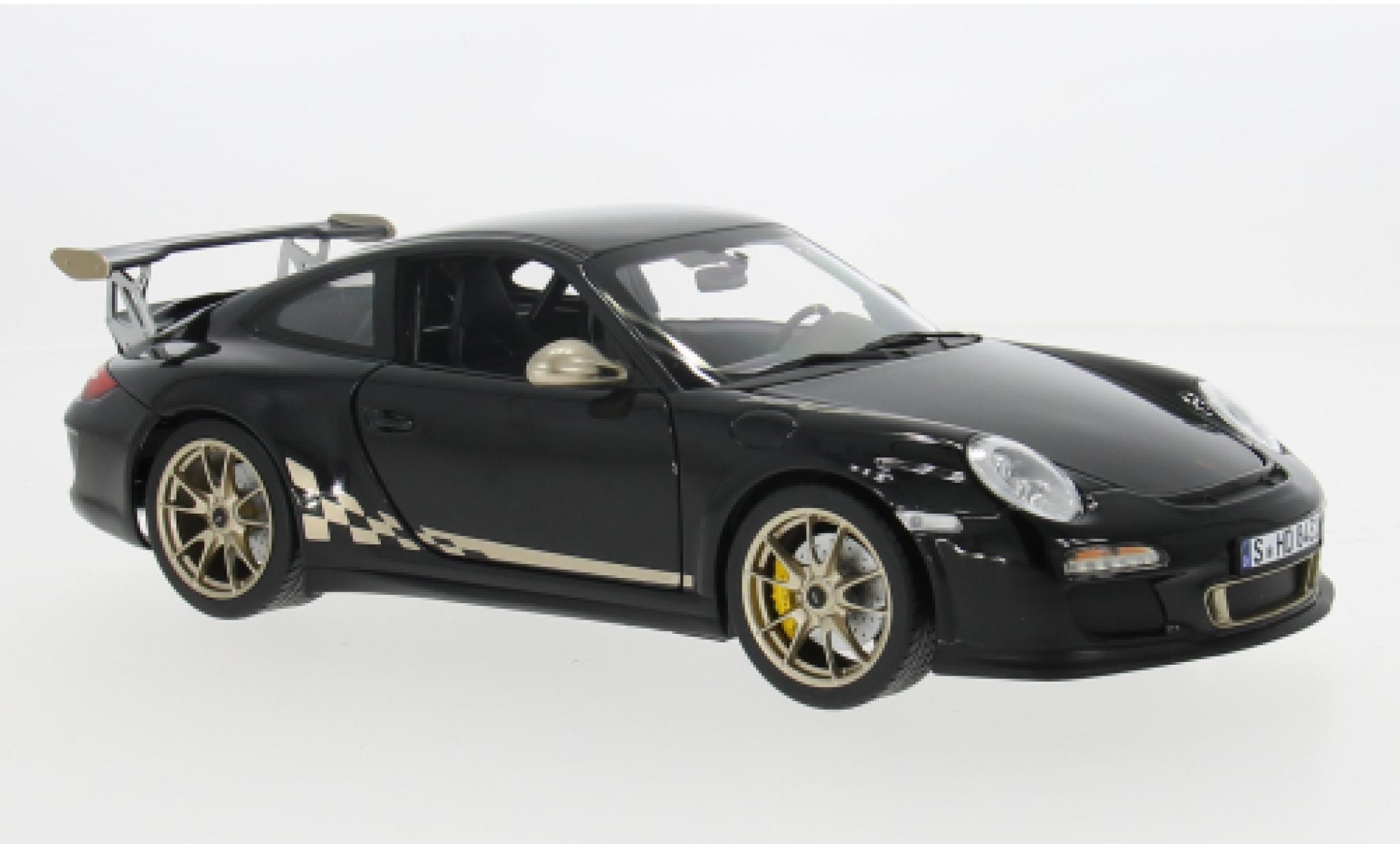 Porsche 991 GT3 RS 1/18 Norev 911  zwart/gold 2009 1:18 modelauto
