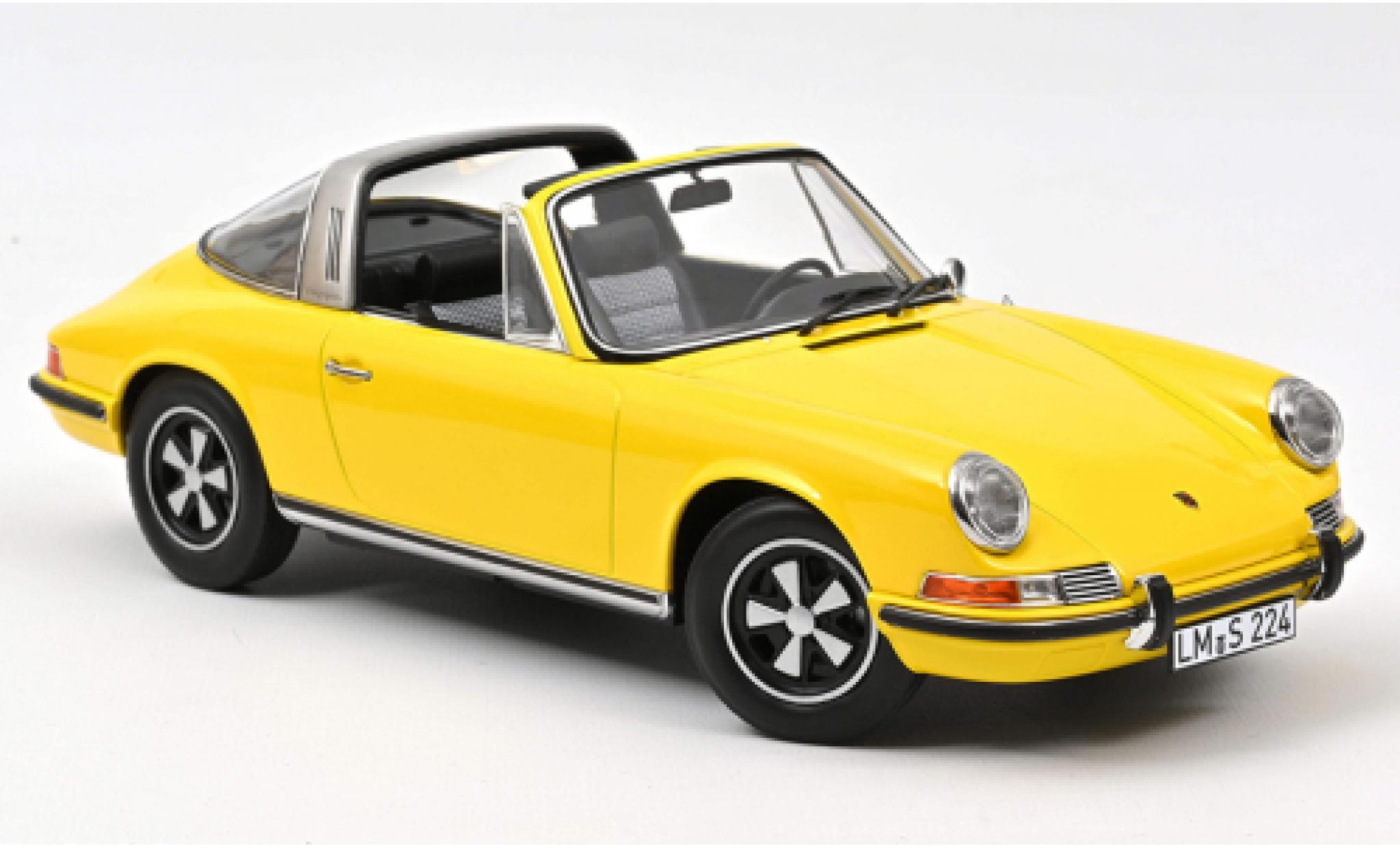 Porsche 911 1/18 Norev E Targa geel 1969 modelauto