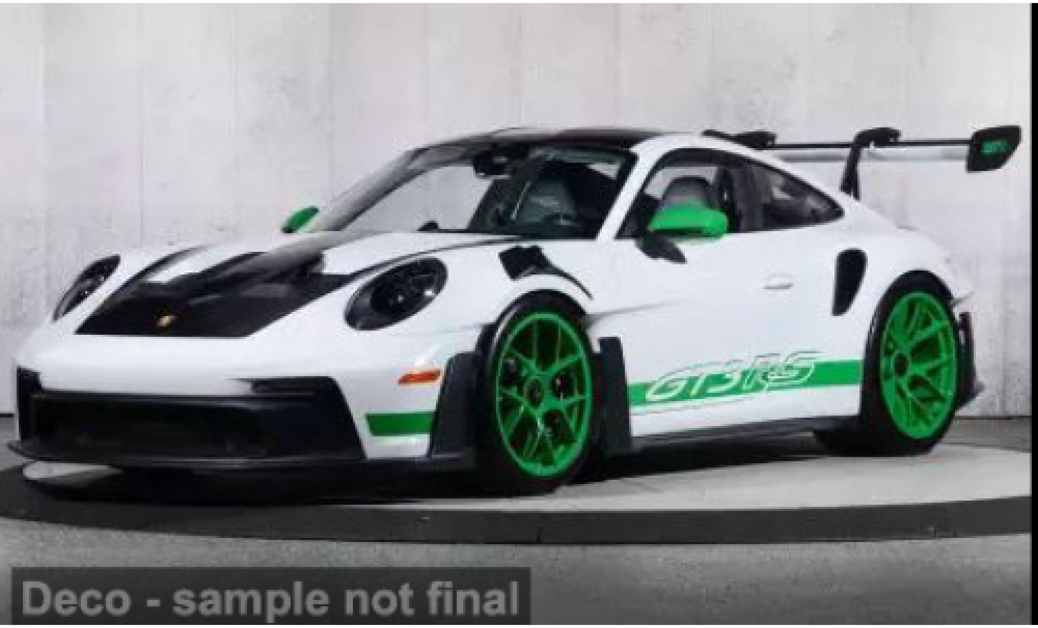 Porsche 911 1/18 Norev GT3 RS wit/groen 2022 1:18 modelauto
