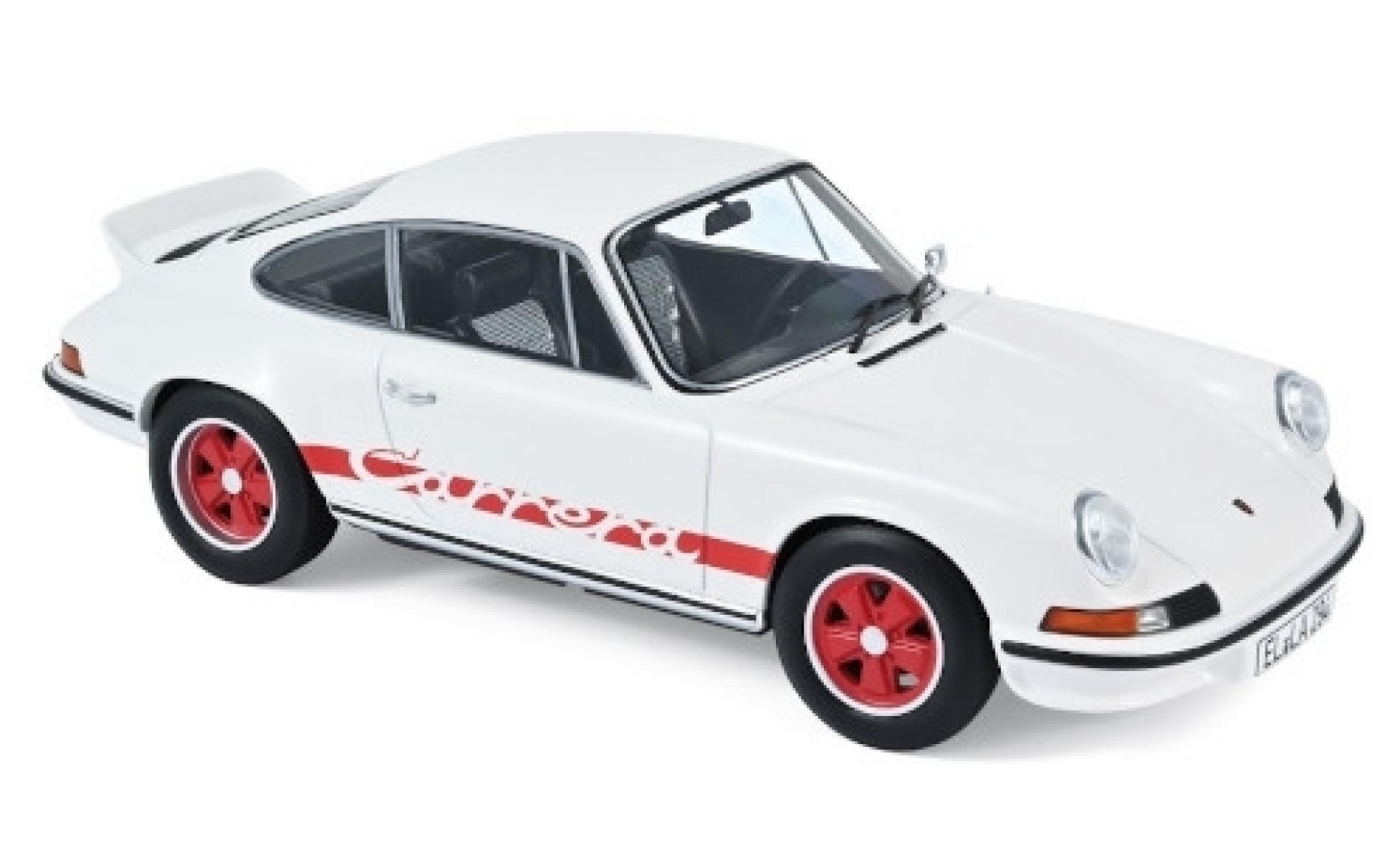 Porsche 911 1/18 Norev RS touring wit/rood 1973 modelauto