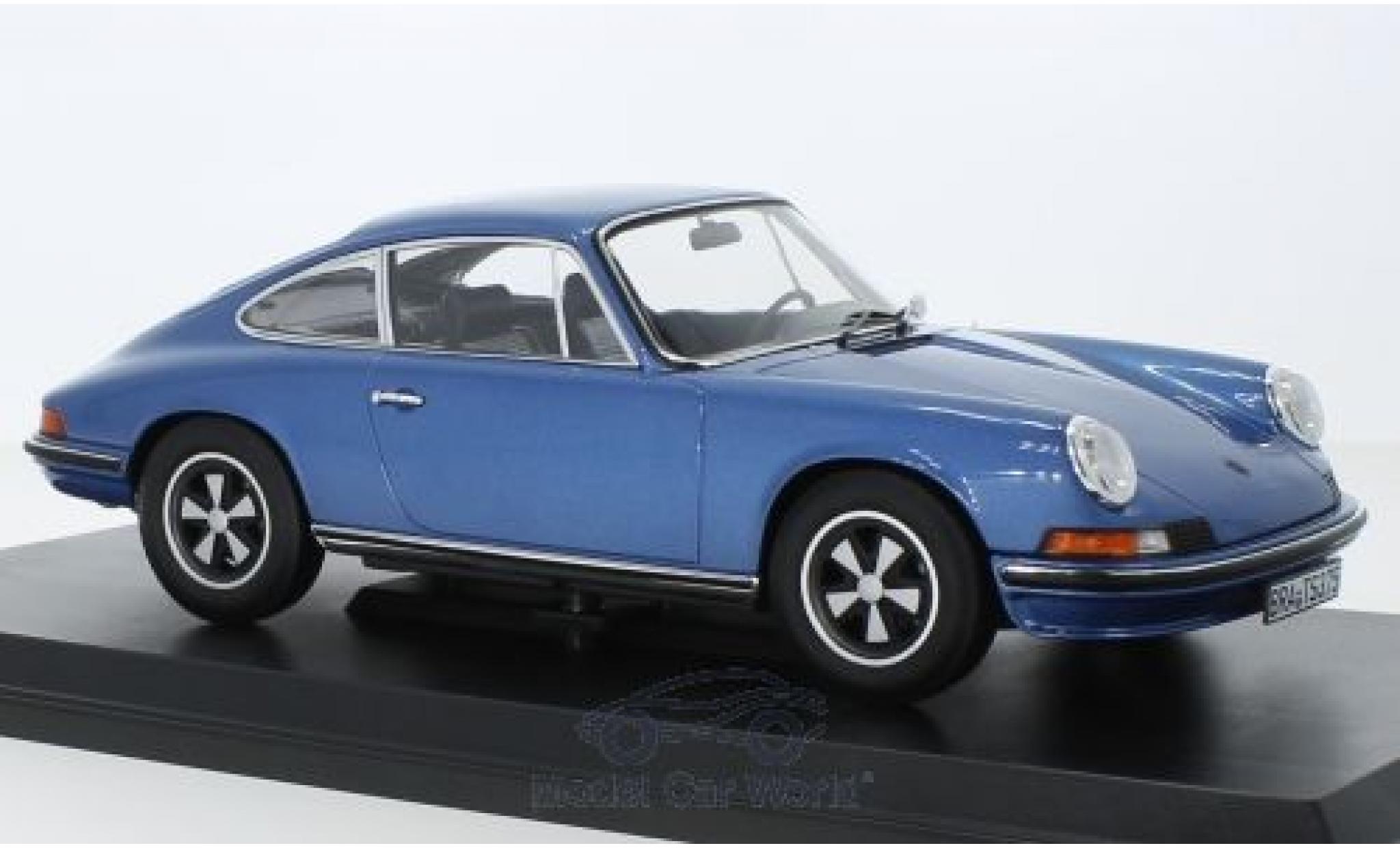 Porsche 911 1/18 Norev S metallic blauw 1973 modelauto