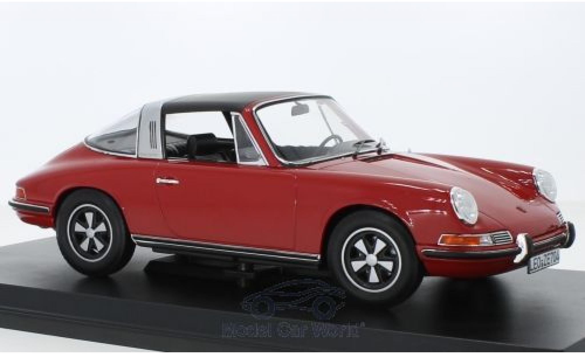 Porsche 911 1/18 Norev T Targa rood 1971 modelauto