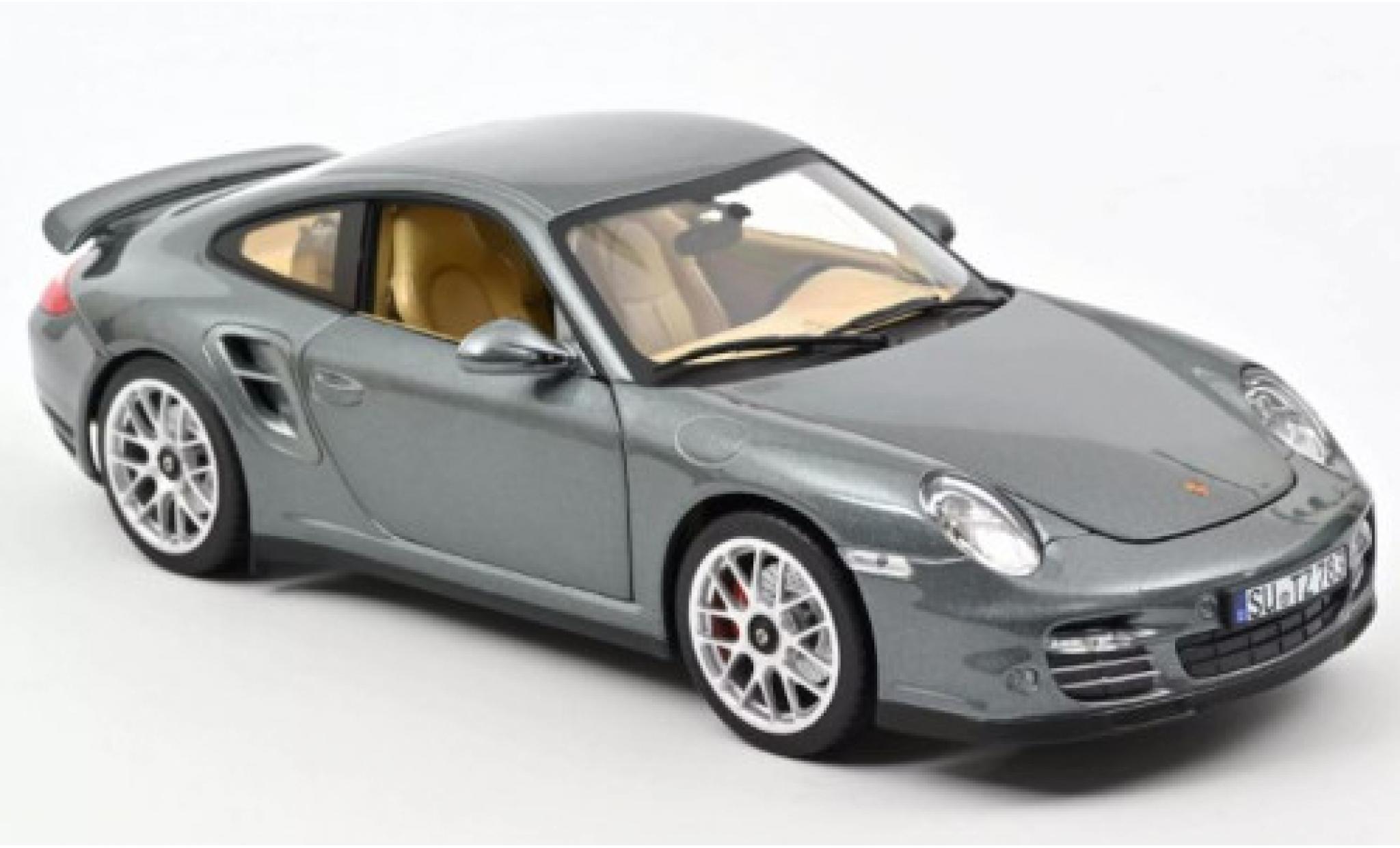 Porsche 997 Turbo 1/18 Norev 911 Turbo () metallic grijs 2010 modelauto