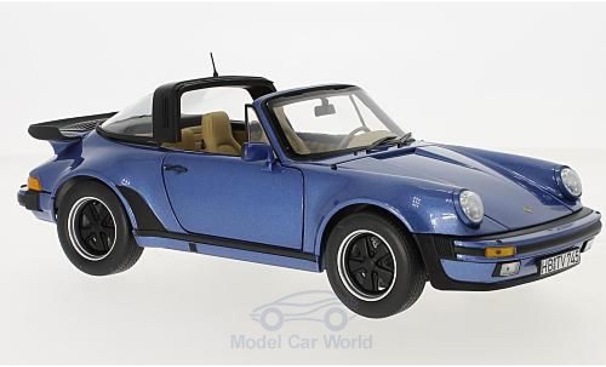 Porsche 930 Turbo 1/18 Norev 911 Turbo Targa metallic blauw 1987 modelauto