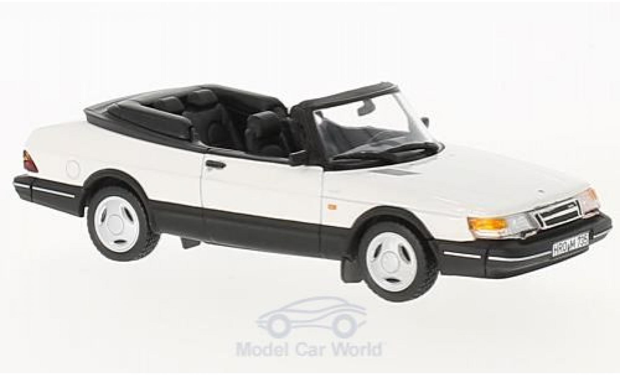 Saab 900 Turbo 1/43 Norev Turbo 16 Cabriolet wit 1992 modelauto