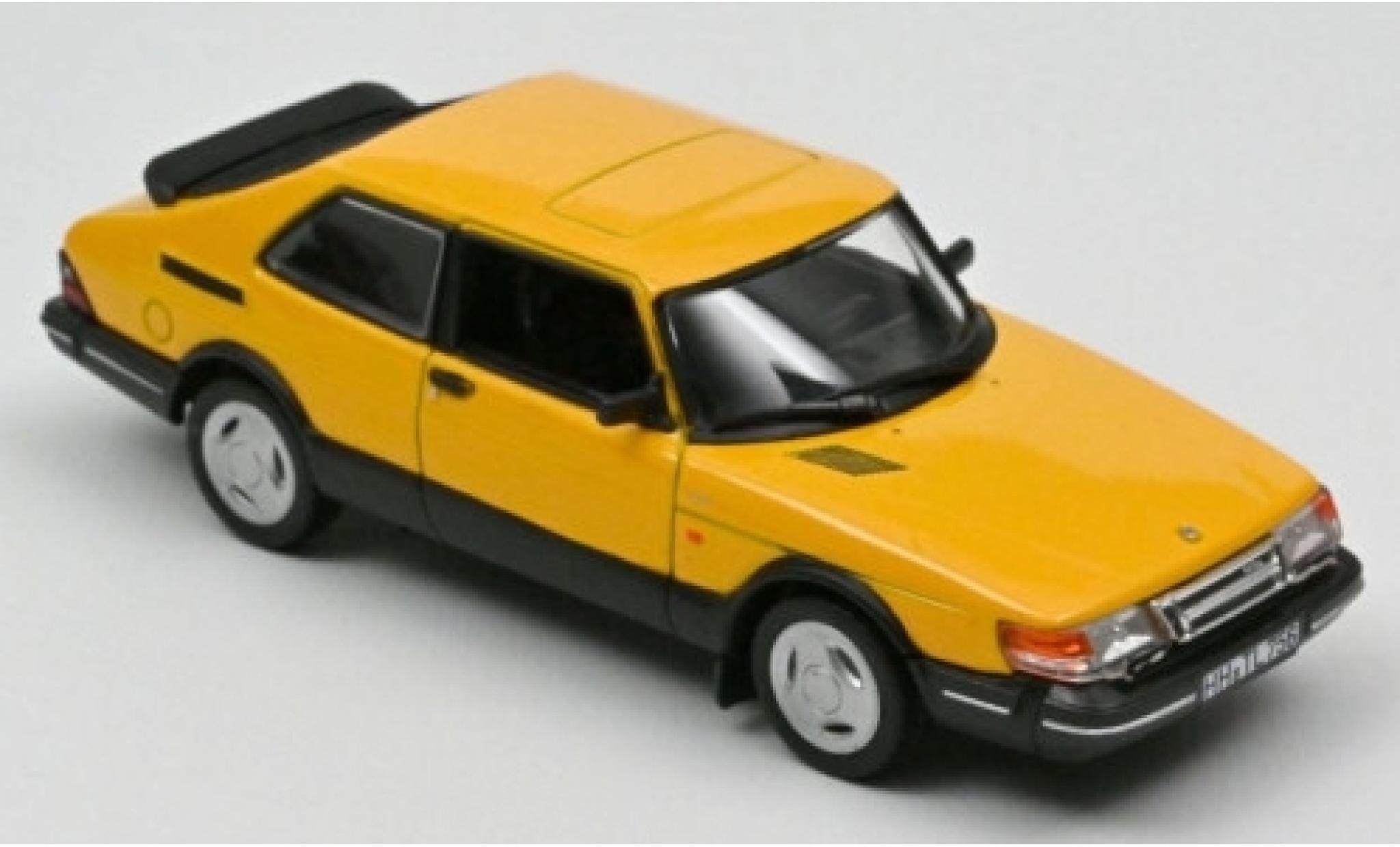 Saab 900 1/43 Norev Turbo 16 geel 1992 modelauto