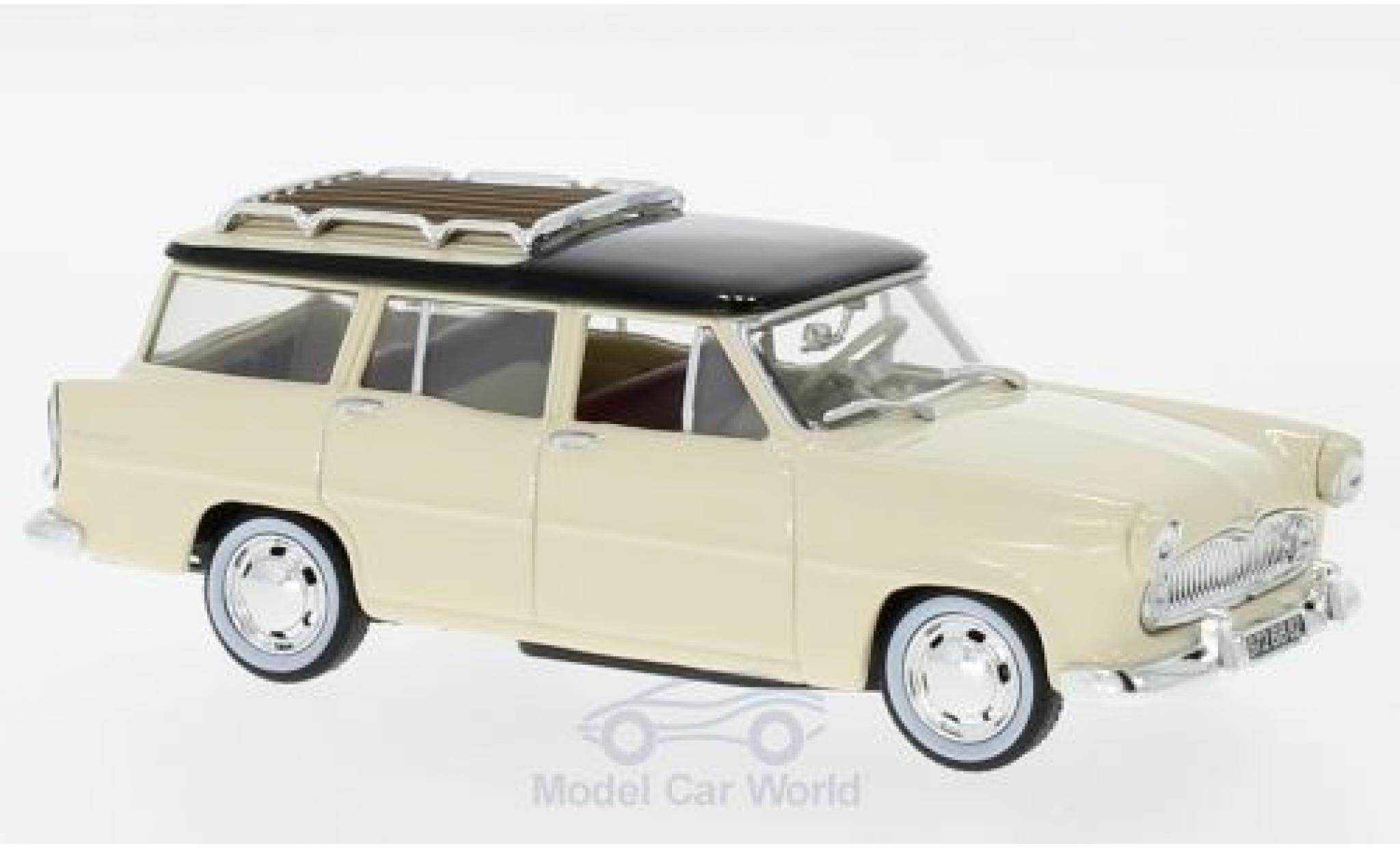 Simca Vedette 1/43 Norev Marly beige/zwart 1957 modelauto