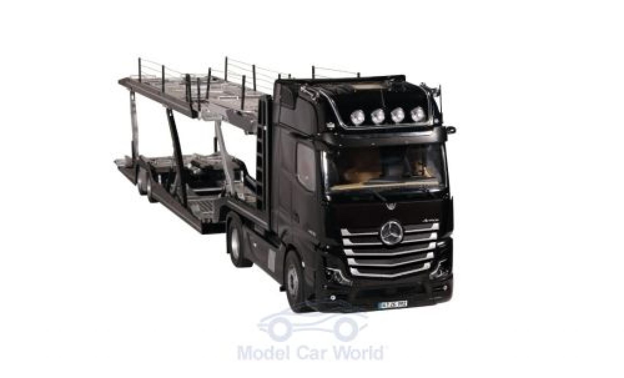 Mercedes Actros 1/18 NZG GigaSpace 4X2 FH25 zwart/grijs Autotransporter modelauto