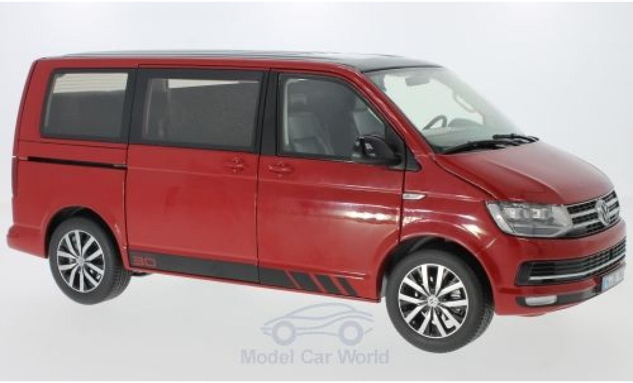 Volkswagen T6 1/18 NZG Multivan rood/zwart 2015 Edition 30 modelauto