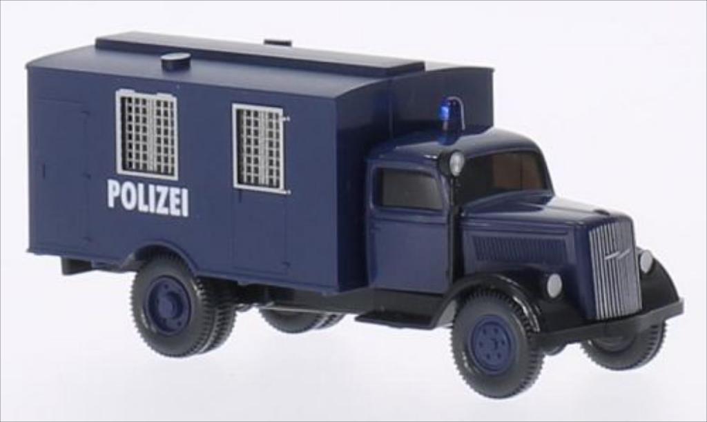 Opel Blitz 1/87 Wiking Koffer blauw modelauto