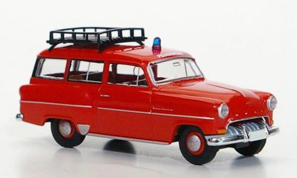 Opel Olympia 1/87 Brekina Caravan Brandweer modelauto