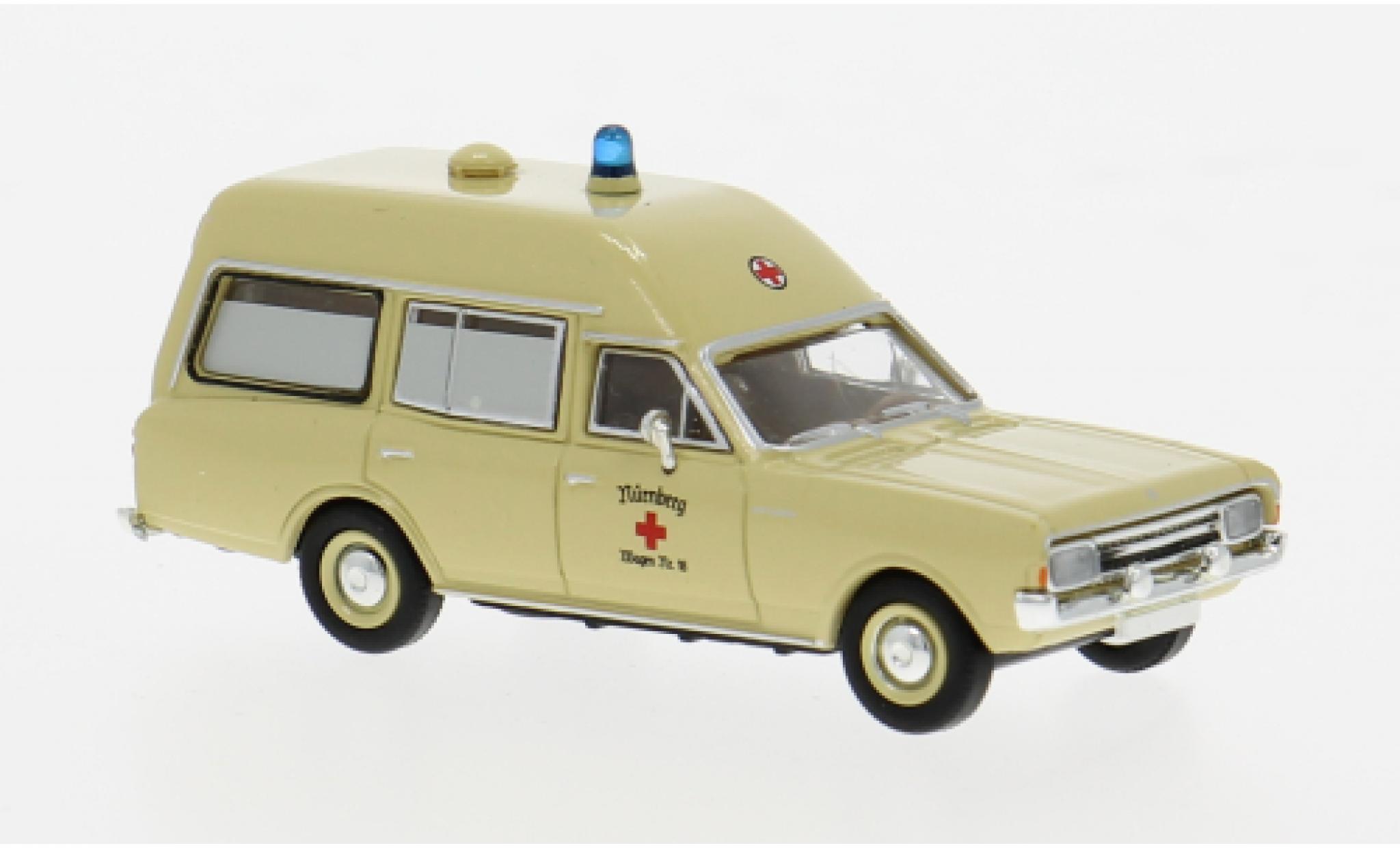 Opel Rekord 1/87 Brekina C KTW 1968 DRK N&uuml;rnberg 1:87 modelauto