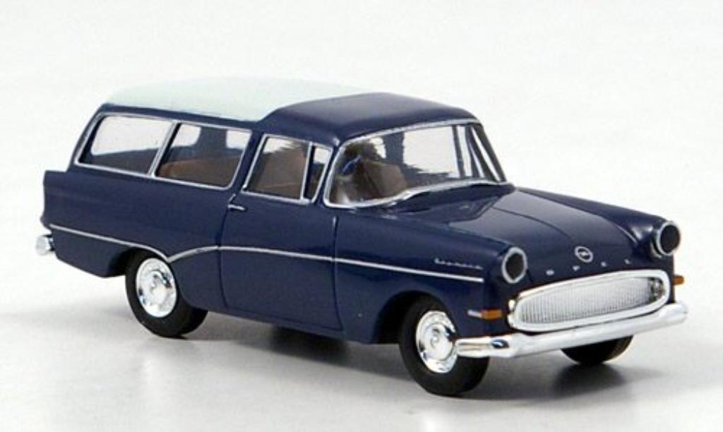 Opel Rekord 1/87 Brekina P 1 Caravan blauw/wit 1957 modelauto