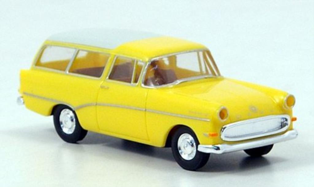 Opel Rekord 1/87 Brekina P 1 Caravan geel/wit 1957 modelauto