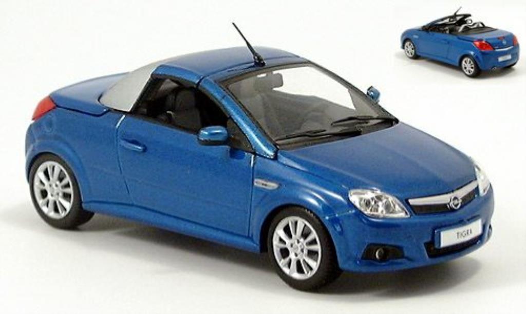 Opel Tigra 1/43 Minichamps Twin Top blauw/grijs 2004 modelauto